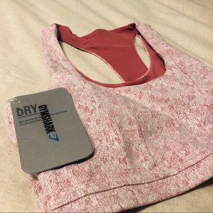 Gymshark Fleur Texture Sports Bra Dusty Pink Marl